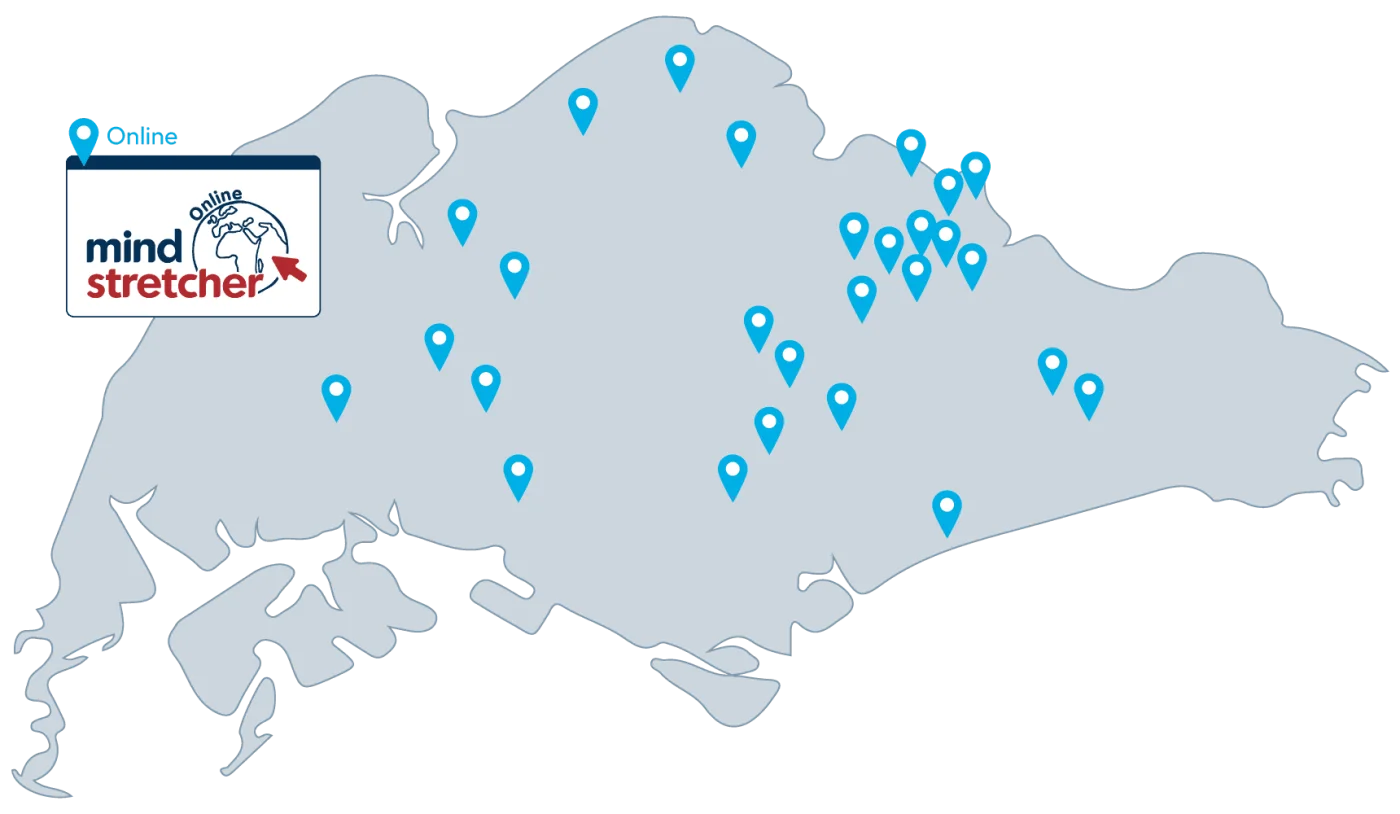 Map of 30 Mind Stretcher locations across Singapore